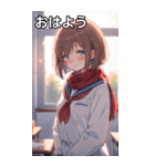教室での内気な笑顔（個別スタンプ：1）