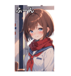 教室での内気な笑顔（個別スタンプ：9）