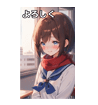 教室での内気な笑顔（個別スタンプ：21）