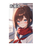 教室での内気な笑顔（個別スタンプ：27）