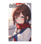 教室での内気な笑顔（個別スタンプ：33）