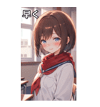 教室での内気な笑顔（個別スタンプ：38）