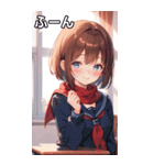 教室での女の子（個別スタンプ：9）