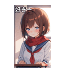 教室での女の子（個別スタンプ：35）