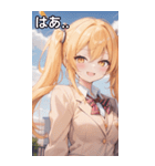 制服姿の金髪ツインテール（個別スタンプ：24）