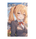 制服姿の金髪ツインテール（個別スタンプ：26）