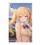 制服姿の金髪ツインテール（個別スタンプ：30）