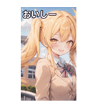 制服姿の金髪ツインテール（個別スタンプ：31）