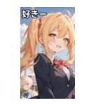 制服姿の金髪ツインテール（個別スタンプ：35）