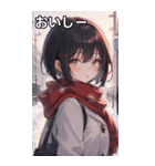雪の中、学校帰り女の子（個別スタンプ：31）