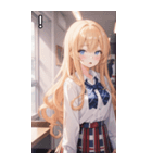 金髪制服困惑女子（個別スタンプ：14）