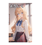金髪制服困惑女子（個別スタンプ：21）