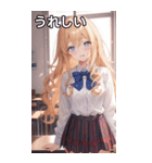 金髪制服困惑女子（個別スタンプ：37）