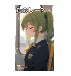 電車で眠そうな女子（個別スタンプ：2）