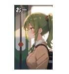 電車で眠そうな女子（個別スタンプ：6）