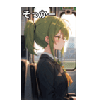 電車で眠そうな女子（個別スタンプ：10）