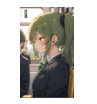 電車で眠そうな女子（個別スタンプ：14）