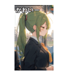 電車で眠そうな女子（個別スタンプ：16）