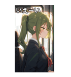 電車で眠そうな女子（個別スタンプ：17）