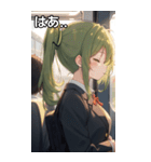 電車で眠そうな女子（個別スタンプ：24）