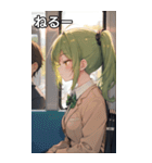 電車で眠そうな女子（個別スタンプ：26）