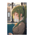 電車で眠そうな女子（個別スタンプ：31）