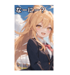 金髪ポニーテールの元気な笑顔（個別スタンプ：4）