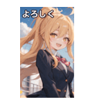 金髪ポニーテールの元気な笑顔（個別スタンプ：21）