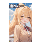 金髪ポニーテールの元気な笑顔（個別スタンプ：23）