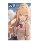 金髪ポニーテールの元気な笑顔（個別スタンプ：26）