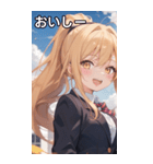 金髪ポニーテールの元気な笑顔（個別スタンプ：31）