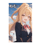 金髪ポニーテールの元気な笑顔（個別スタンプ：33）