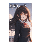 黒髪姫カットのドヤ顔（個別スタンプ：2）