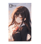 黒髪姫カットのドヤ顔（個別スタンプ：6）