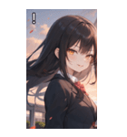 黒髪姫カットのドヤ顔（個別スタンプ：14）