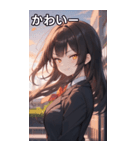 黒髪姫カットのドヤ顔（個別スタンプ：16）