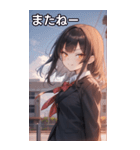黒髪姫カットのドヤ顔（個別スタンプ：18）