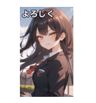 黒髪姫カットのドヤ顔（個別スタンプ：21）