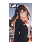 黒髪姫カットのドヤ顔（個別スタンプ：27）