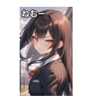 黒髪姫カットのドヤ顔（個別スタンプ：33）