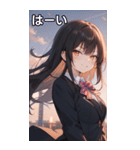 黒髪姫カットのドヤ顔（個別スタンプ：40）