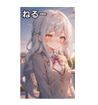 銀髪サイド三つ編みの恥じらい（個別スタンプ：26）