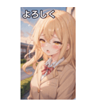 金髪ウェーブヘアの眠たげなあくび（個別スタンプ：21）