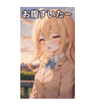 金髪ウェーブヘアの眠たげなあくび（個別スタンプ：28）