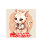 ワンピースを着た猫（個別スタンプ：3）