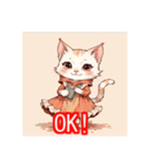 ワンピースを着た猫（個別スタンプ：16）