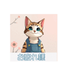 サロペットを着た猫（個別スタンプ：24）