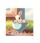 ティカップウサギ（個別スタンプ：1）