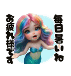 ❤️レインボーヘアーのマーメイドちゃん❤️（個別スタンプ：1）