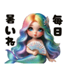❤️レインボーヘアーのマーメイドちゃん❤️（個別スタンプ：3）